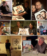 Par tema123 (2 personer) - karikaturtegning efter dine fotos - Just Karikatur